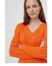 Sweter sweter bawełniany damski kolor pomarańczowy lekki - Answear.com Polo Ralph Lauren