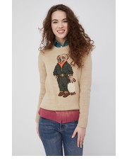 Sweter sweter bawełniany damski kolor beżowy - Answear.com Polo Ralph Lauren