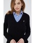 Sweter Polo Ralph Lauren sweter wełniany damski kolor czarny lekki