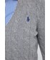 Sweter Polo Ralph Lauren sweter wełniany damski kolor szary lekki