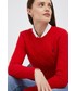 Sweter Polo Ralph Lauren sweter wełniany damski kolor czerwony
