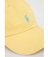 Czapka Polo Ralph Lauren Czapka bawełniana kolor żółty gładka