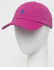 Czapka czapka bawełniana kolor różowy z aplikacją - Answear.com Polo Ralph Lauren