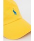 Czapka Polo Ralph Lauren czapka bawełniana kolor żółty z aplikacją