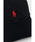 Czapka Polo Ralph Lauren czapka bawełniana kolor czarny z aplikacją