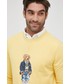 Bluza męska Polo Ralph Lauren bluza męska kolor żółty z nadrukiem