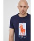T-shirt - koszulka męska Polo Ralph Lauren T-shirt bawełniany kolor granatowy z nadrukiem