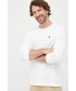 T-shirt - koszulka męska Polo Ralph Lauren longsleeve bawełniany kolor biały z nadrukiem