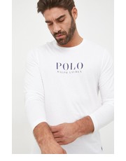 T-shirt - koszulka męska longsleeve bawełniany kolor biały z nadrukiem - Answear.com Polo Ralph Lauren
