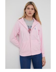 Bluza bluza damska kolor różowy z kapturem gładka - Answear.com Polo Ralph Lauren