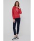 Bluza Polo Ralph Lauren bluza damska kolor czerwony z kapturem z aplikacją