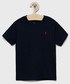 Koszulka Polo Ralph Lauren t-shirt bawełniany dziecięcy kolor granatowy gładki