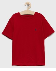 Koszulka t-shirt bawełniany dziecięcy kolor czerwony gładki - Answear.com Polo Ralph Lauren