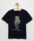Koszulka Polo Ralph Lauren t-shirt bawełniany dziecięcy kolor granatowy z nadrukiem