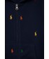 Bluza Polo Ralph Lauren bluza dziecięca kolor granatowy z kapturem wzorzysta