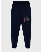 Spodnie spodnie bawełniane dziecięce kolor granatowy z nadrukiem - Answear.com Polo Ralph Lauren