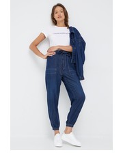 Jeansy jeansy z domieszką lnu damskie high waist - Answear.com Polo Ralph Lauren