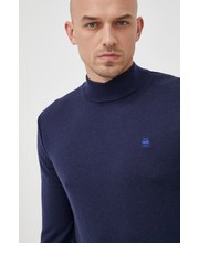 Sweter męski sweter wełniany kolor granatowy z półgolfem - Answear.com G-Star Raw