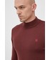 Sweter męski G-Star Raw sweter wełniany kolor bordowy z półgolfem