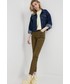 Spodnie G-Star Raw spodnie damskie kolor beżowy fason cargo high waist
