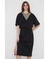 Sukienka G-Star Raw sukienka bawełniana kolor czarny maxi oversize
