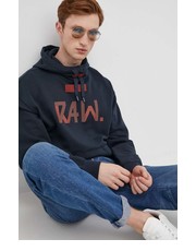 Bluza męska bluza bawełniana męska kolor granatowy z kapturem z nadrukiem - Answear.com G-Star Raw