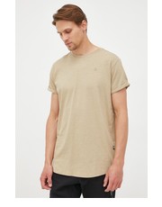 T-shirt - koszulka męska t-shirt męski kolor beżowy melanżowy - Answear.com G-Star Raw