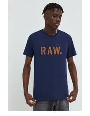 T-shirt - koszulka męska t-shirt bawełniany kolor zielony z nadrukiem - Answear.com G-Star Raw