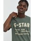 T-shirt - koszulka męska G-Star Raw t-shirt bawełniany kolor zielony z nadrukiem