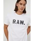 T-shirt - koszulka męska G-Star Raw t-shirt bawełniany kolor biały z nadrukiem