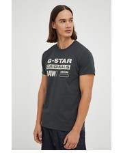 T-shirt - koszulka męska t-shirt bawełniany kolor szary z nadrukiem - Answear.com G-Star Raw