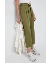 Spodnie spodnie damskie kolor zielony proste high waist - Answear.com Scotch & Soda