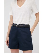 Spodnie szorty damskie kolor granatowy gładkie high waist - Answear.com Scotch & Soda