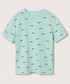 Koszulka Mango Kids t-shirt bawełniany dziecięcy Stamp3 kolor turkusowy wzorzysty