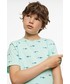 Koszulka Mango Kids t-shirt bawełniany dziecięcy Stamp3 kolor turkusowy wzorzysty