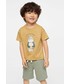 Koszulka Mango Kids t-shirt bawełniany dziecięcy Padded kolor żółty z aplikacją