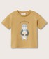 Koszulka Mango Kids t-shirt bawełniany dziecięcy Padded kolor żółty z aplikacją