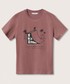 Koszulka Mango Kids t-shirt bawełniany dziecięcy Skate kolor bordowy z nadrukiem