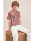 Koszulka Mango Kids t-shirt bawełniany dziecięcy Skate kolor bordowy z nadrukiem