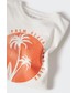 Koszulka Mango Kids t-shirt bawełniany dziecięcy Beach kolor biały z nadrukiem