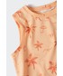Koszulka Mango Kids top bawełniany dziecięcy Stamp kolor pomarańczowy
