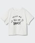 Koszulka Mango Kids t-shirt bawełniany dziecięcy Dance kolor biały