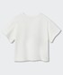Koszulka Mango Kids t-shirt bawełniany dziecięcy Dance kolor biały