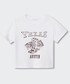 Koszulka Mango Kids t-shirt bawełniany dziecięcy Texas kolor biały