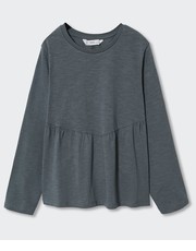 Koszulka longsleeve bawełniany dziecięcy Peplum kolor szary - Answear.com Mango Kids