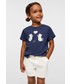 Koszulka Mango Kids t-shirt bawełniany dziecięcy Animals kolor granatowy