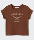 Koszulka Mango Kids t-shirt dziecięcy Wild kolor brązowy
