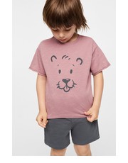 Koszulka t-shirt bawełniany dziecięcy Panter kolor bordowy z nadrukiem - Answear.com Mango Kids