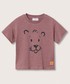 Koszulka Mango Kids t-shirt bawełniany dziecięcy Panter kolor bordowy z nadrukiem