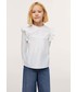 Bluzka Mango Kids Bluzka bawełniana dziecięca kolor biały z aplikacją